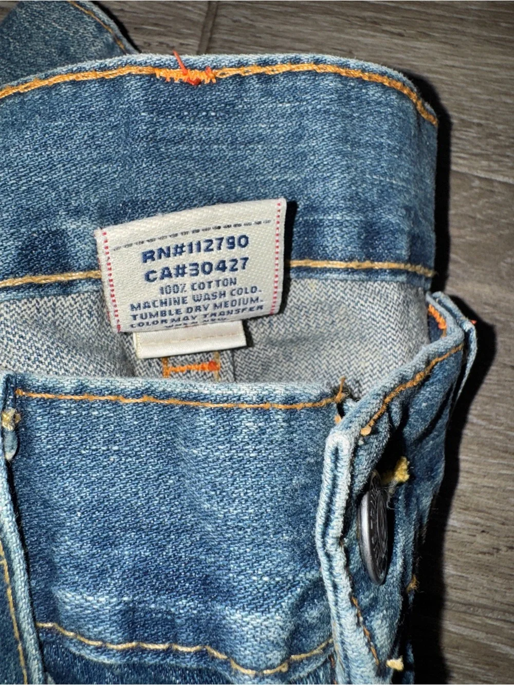 Men’s True Religion Blue Denim Jeans with Colorful Embroidered 36x33